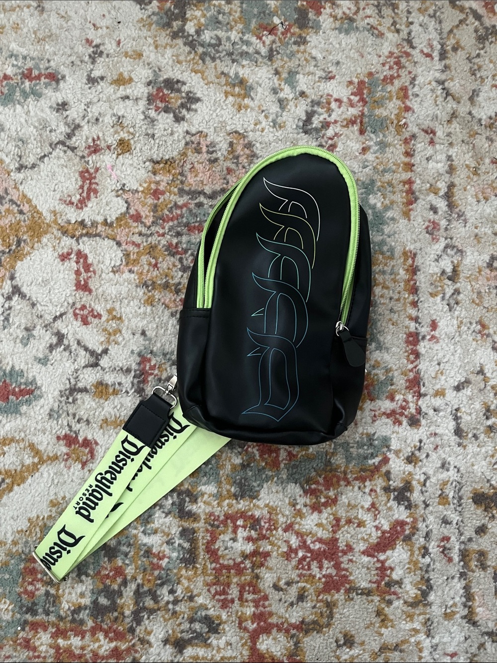 Disneyland Neon Trim Black Crossbody Sling Bag